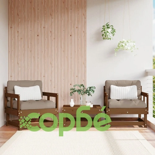 Градински столове, 2 бр, меденокафяви, бор масив ➤ топ цена ➤ sorbe.bg