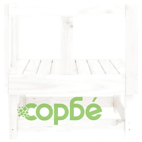 Градински ъглови дивани, 2 бр, бели, бор масив ➤ топ цена ➤ sorbe.bg