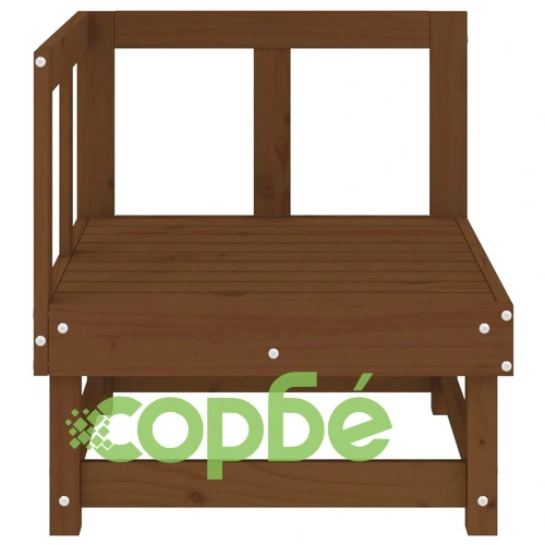 Градински ъглови дивани, 2 бр, меденокафяви, бор масив ➤ топ цена ➤ sorbe.bg