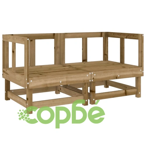 Градински ъглови дивани, 2 бр, импрегниран бор ➤ топ цена ➤ sorbe.bg