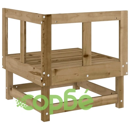 Градински ъглови дивани, 2 бр, импрегниран бор ➤ топ цена ➤ sorbe.bg