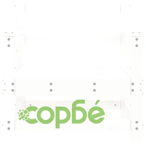 Градински столове, 2 бр, бели, борово дърво масив ➤ топ цена ➤ sorbe.bg