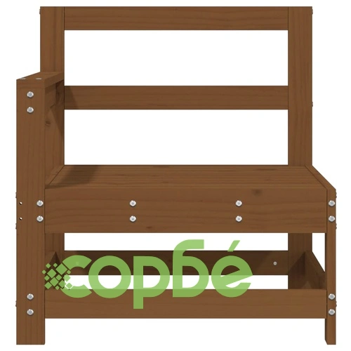 Градински ъглови дивани, 2 бр, меденокафяви, бор масив ➤ топ цена ➤ sorbe.bg