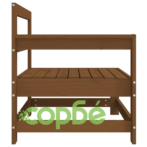 Градински ъглови дивани, 2 бр, меденокафяви, бор масив ➤ топ цена ➤ sorbe.bg