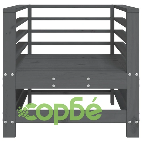 Градински столове, 2 бр, сиви, борово дърво масив ➤ топ цена ➤ sorbe.bg