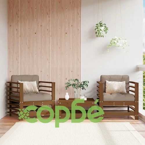 Градински столове, 2 бр, меденокафяви, бор масив ➤ топ цена ➤ sorbe.bg