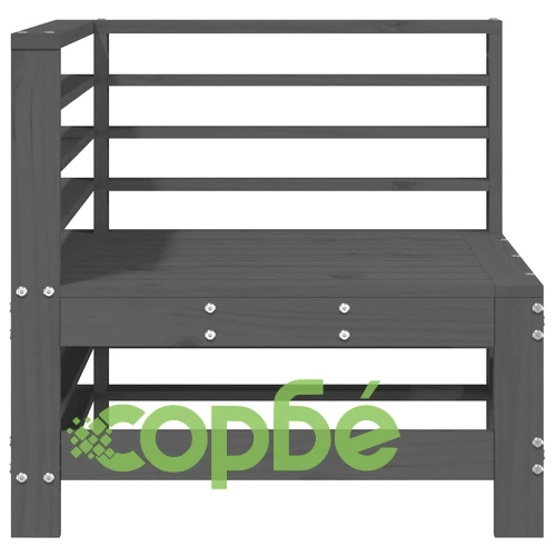 Градински ъглови дивани, 2 бр, сиви, бор масив ➤ топ цена ➤ sorbe.bg