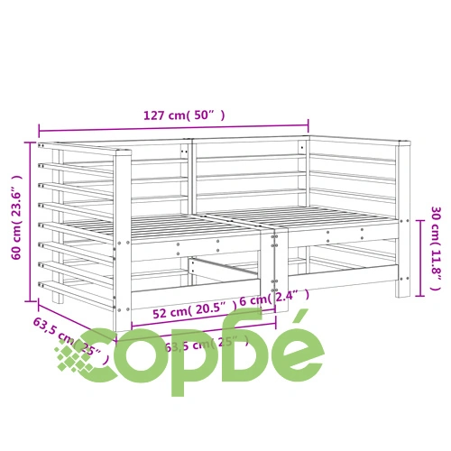 Градински ъглови дивани, 2 бр, меденокафяви, бор масив ➤ топ цена ➤ sorbe.bg