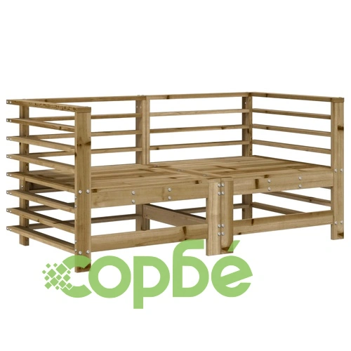 Градински ъглови дивани, 2 бр, импрегниран бор ➤ топ цена ➤ sorbe.bg