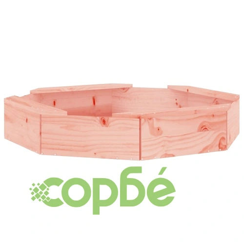 Пясъчник със седалки, осмоъгълен, масивна дугласка дървесина ➤ топ цена ➤ sorbe.bg