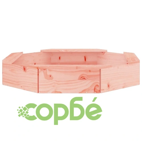 Пясъчник със седалки, осмоъгълен, масивна дугласка дървесина ➤ топ цена ➤ sorbe.bg