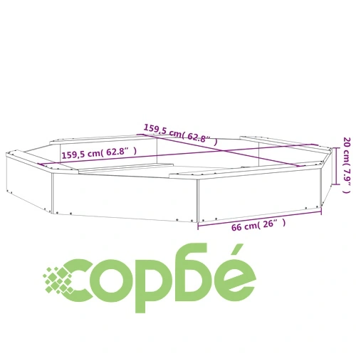 Пясъчник със седалки, сив, осмоъгълен, масивна дървесина бор ➤ топ цена ➤ sorbe.bg