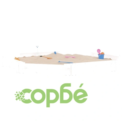 Пясъчник със седалки, бял, осмоъгълен, масивна дървесина бор ➤ топ цена ➤ sorbe.bg