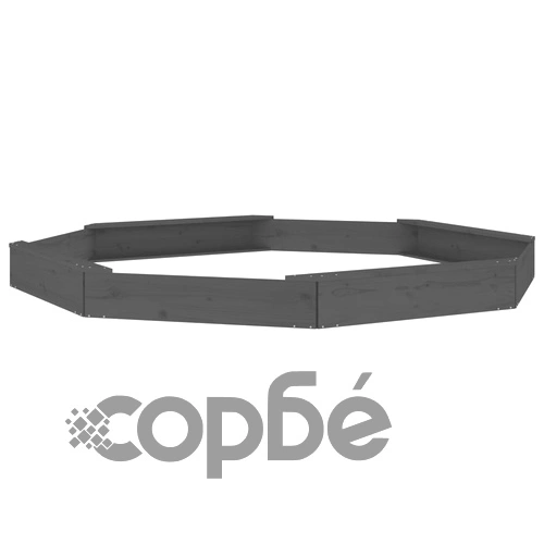 Пясъчник със седалки, сив, осмоъгълен, масивна дървесина бор ➤ топ цена ➤ sorbe.bg