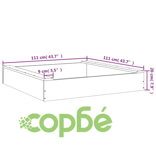 Пясъчник със седалки, бял, квадратен, масивна дървесина бор ➤ топ цена ➤ sorbe.bg