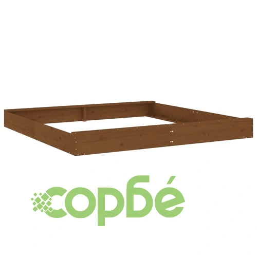 Пясъчник със седалки, меденокафяв, квадратен, бор масив ➤ топ цена ➤ sorbe.bg