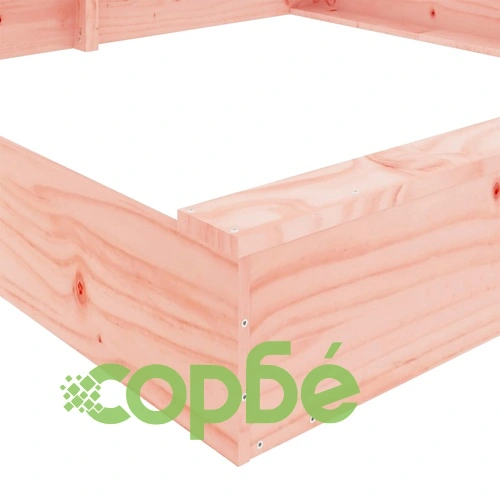 Пясъчник със седалки, квадратен, масивна дугласка дървесина ➤ топ цена ➤ sorbe.bg