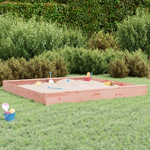 Пясъчник със седалки, квадратен, масивна дугласка дървесина