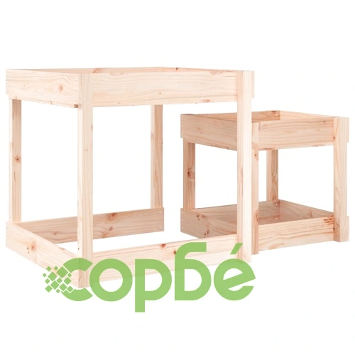 Пясъчни маси, 2 бр, борово дърво масив ➤ топ цена ➤ sorbe.bg