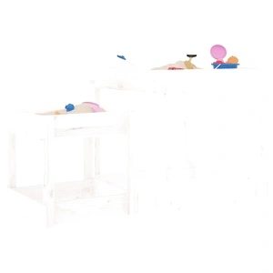 Пясъчни маси, 2 бр, бели, борово дърво масив