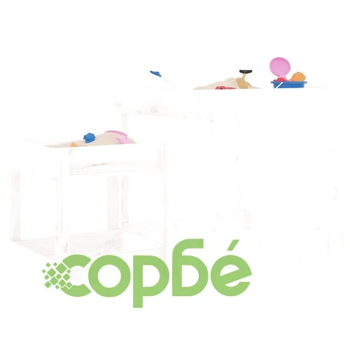 Пясъчни маси, 2 бр, бели, борово дърво масив ➤ топ цена ➤ sorbe.bg