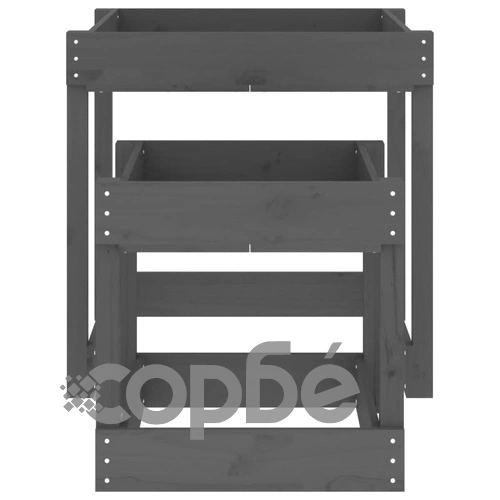 Пясъчни маси, 2 бр, сиви, борово дърво масив ➤ топ цена ➤ sorbe.bg