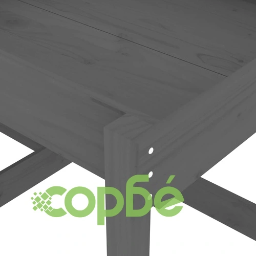 Пясъчни маси, 2 бр, сиви, борово дърво масив ➤ топ цена ➤ sorbe.bg