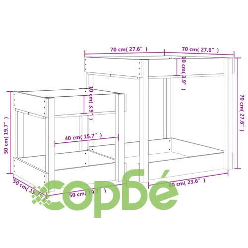 Пясъчни маси, 2 бр, меденокафяви, борово дърво масив ➤ топ цена ➤ sorbe.bg