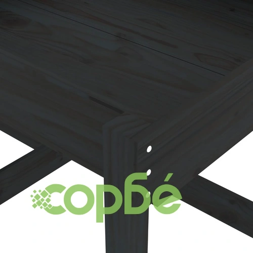 Пясъчни маси, 2 бр, черни, борово дърво масив ➤ топ цена ➤ sorbe.bg