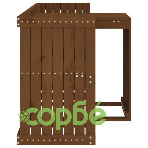 Балконски комплект, 2-местен, меденокафяв, бор масив ➤ топ цена ➤ sorbe.bg