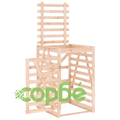 Контейнер за съхранение на кош 84x90x128,5 см дърво бор масив ➤ топ цена ➤ sorbe.bg