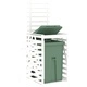 Контейнер за съхранение на кош бял 84x90x128,5 см бор масив