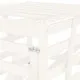 Контейнер за съхранение на кош бял 84x90x128,5 см бор масив
