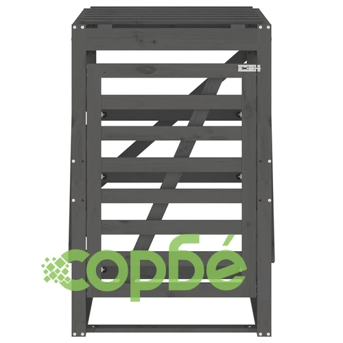 Контейнер за съхранение на кош сив 84x90x128,5 см бор масив ➤ топ цена ➤ sorbe.bg