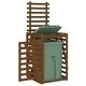 Контейнер за съхранение на кош меденокафяв 84x90x128,5 см бор