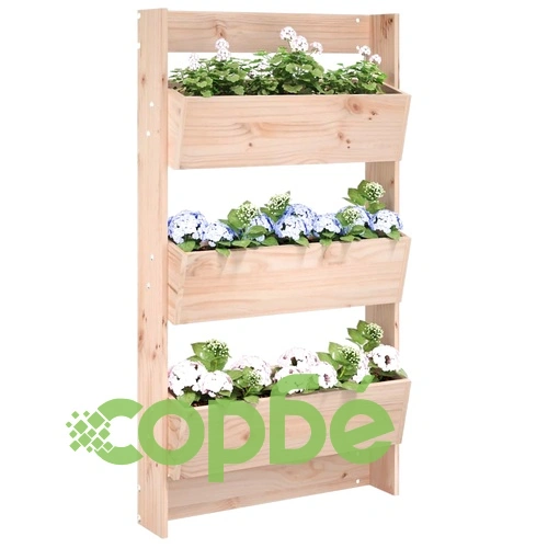 Стенни кашпи 3 нива 60x18,5x110 см бор масивна дървесина ➤ топ цена ➤ sorbe.bg