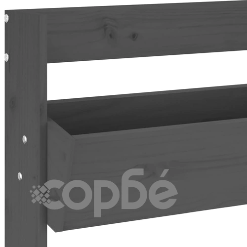 Стенни кашпи 3 нива 60x18,5x110 см сиви бор масивна дървесина ➤ топ цена ➤ sorbe.bg