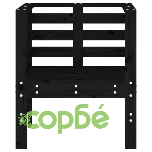 Градински столове 2 бр черни 61,5x53x71 см борово дърво масив ➤ топ цена ➤ sorbe.bg