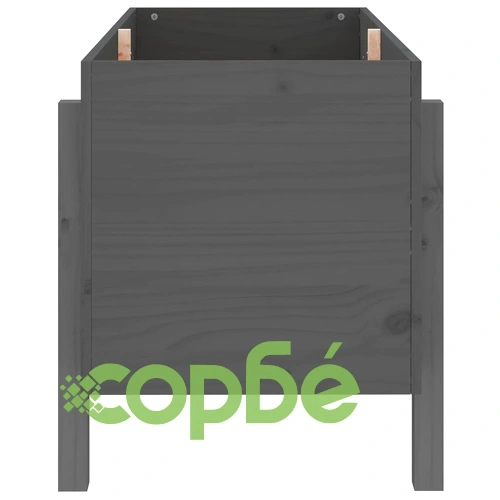 Градинско повдигнато легло, сиво, 101x50x57 см, бор масив ➤ топ цена ➤ sorbe.bg