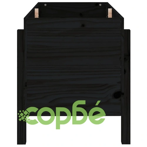 Градинско повдигнато легло, черно, 101x50x57 см, бор масив ➤ топ цена ➤ sorbe.bg