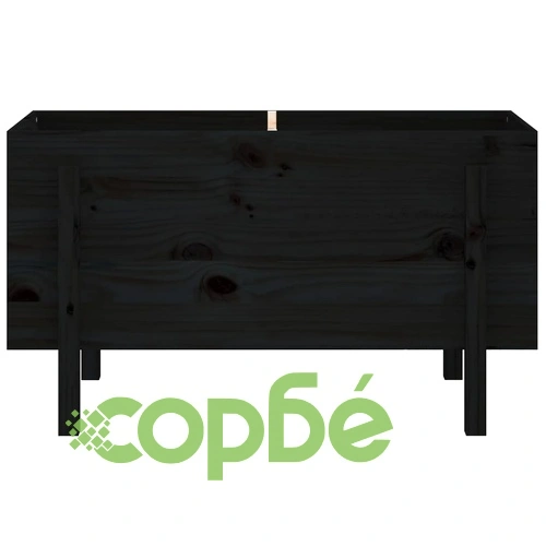 Градинско повдигнато легло, черно, 101x50x57 см, бор масив ➤ топ цена ➤ sorbe.bg