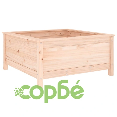 Градински сандък, 82,5x82,5x39 см, масивна борова дървесина ➤ топ цена ➤ sorbe.bg