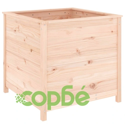 Градински сандък, 82,5x82,5x78 см, масивна борова дървесина ➤ топ цена ➤ sorbe.bg