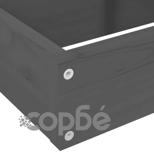 Градинска кашпа 4 нива 80,5x79x36 см сива борово дърво масив ➤ топ цена ➤ sorbe.bg