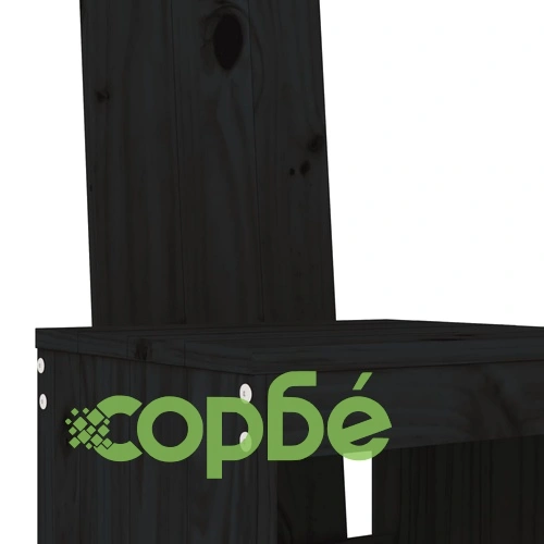 Бар табуретки 2 бр черни 40x42x120 см борово дърво масив ➤ топ цена ➤ sorbe.bg