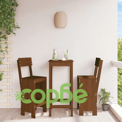 Бар табуретки 2 бр меденокафяви 40x48,5x115,5 см бор масив ➤ топ цена ➤ sorbe.bg