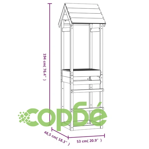 Кула за игра 53x46,5x194 см импрегнирана борова дървесина ➤ топ цена ➤ sorbe.bg