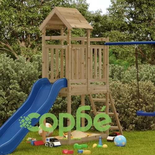 Комбинирано детско съоръжение 53x110x214 см импрегниран бор ➤ топ цена ➤ sorbe.bg