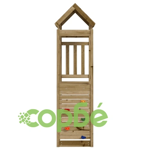 Кула със стена за катерене 53x110,5x214 см импрегниран бор ➤ топ цена ➤ sorbe.bg