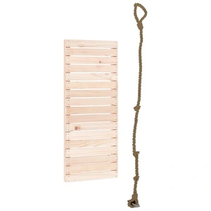 Стена за катерене с въже 44,5x5x108 см масивна борова дървесина